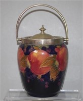 William Moorcroft pomegranate biscuit barrel