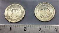 OF)  2 vintage Casino tokens, check them out