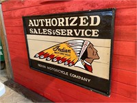 3ft x 2ft 5" hand painted wooden Indian sign