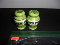 Antique Green & white Salt and Pepper Shakers