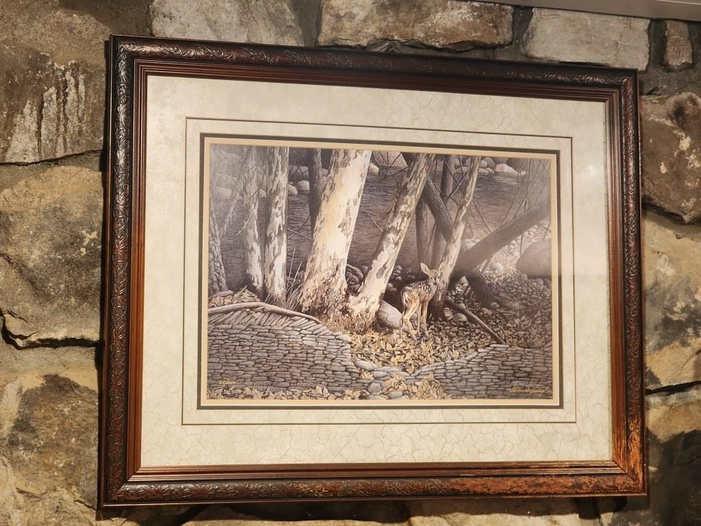 Signed Steven Spangler Fawn Print  24"x30"