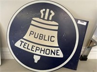 Public Telephone Double Sided Flange Sign