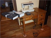 Sewing Machine & Cabinet