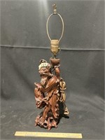 Wooden oriental lamp