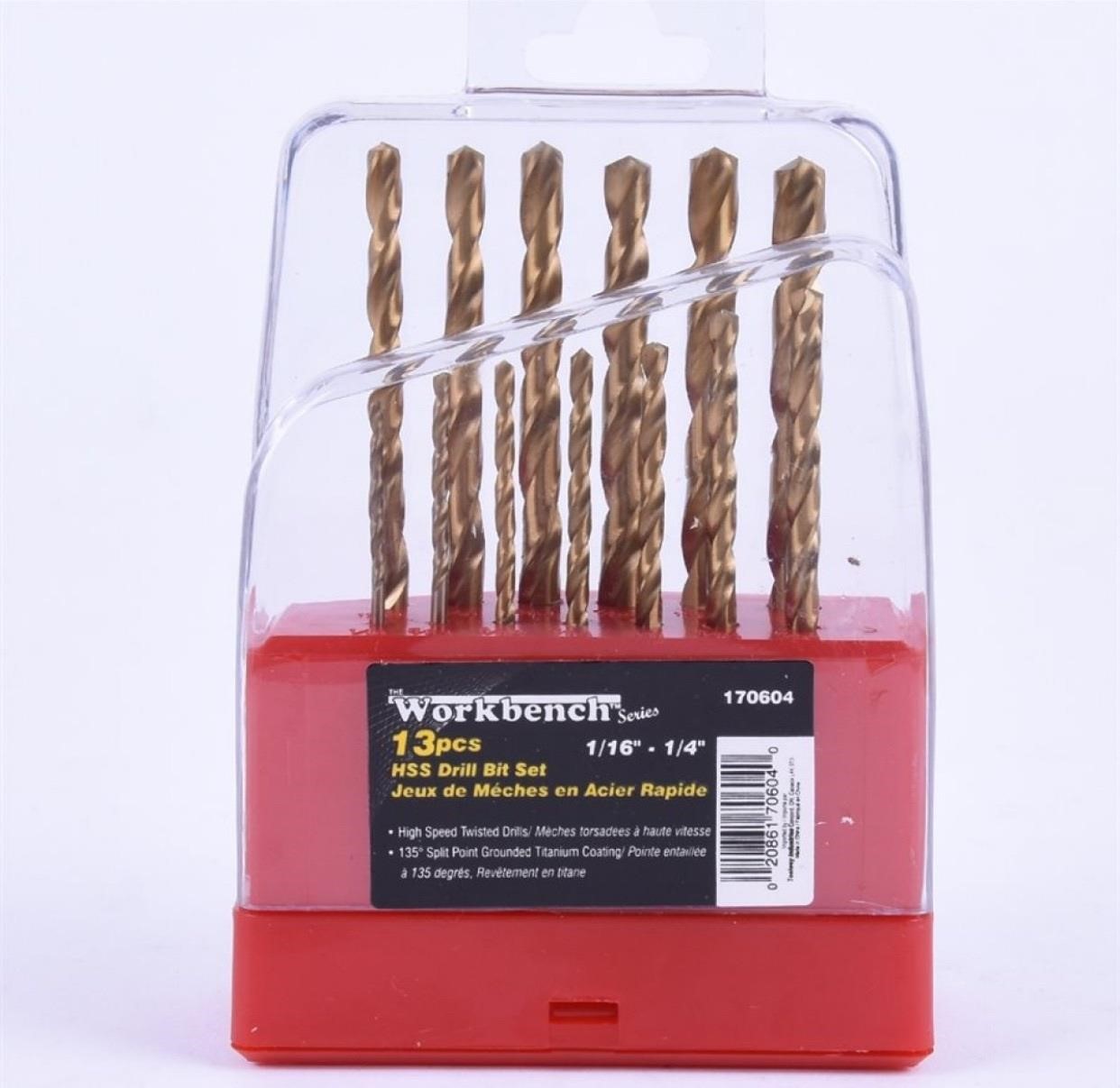 13 pieces Workbench Drill Bits HSS - 170604