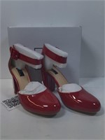 New Daily Shoes Size 6.5 Red Leather Heels