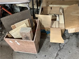 Boxes of wood pieces