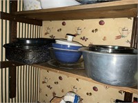 Cooking pans, Farberware griddle and bowls