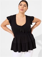 TORRID-SuperSoft Tie Front Keyhole Babydoll Top-s3