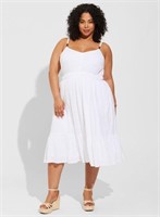 TORRID-Midi CottonTextured Tiered Dress- size 3
