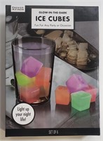 GLOW-IN-THE-DARK ICE CUBES SET OF 6