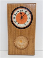 TEAK NEW HAVEN WALL CLOCK WITH STRING ART ACCENT