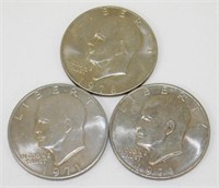 (3) U.S. Eisenhower Dollar Coins