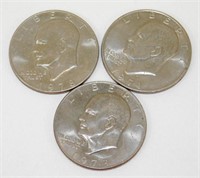 (3) U.S. Eisenhower Dollar Coins