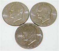 (3) U.S. Eisenhower Dollar Coins