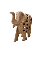4" Handcarved Wood Elephant