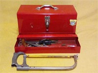 Heavy duty tool box measures 20" x 7" including