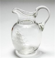 Mary Gregory Glass Syrup Pitcher, Hand-Painted