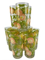 MCM George Briard set of 10 Apricot plant glasses