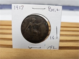 1917 ONE PENNY BRITISH