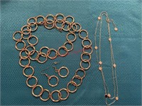 Long Gold Colored Necklace Lot  (upstairs Living