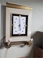 MCM Sterling Wall Clock w/Candle Lights on Sides