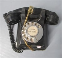 Black Telephone. Vintage. Wall Unit.