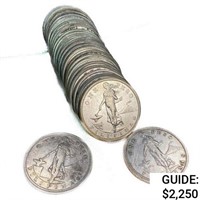 1908 US Philippines Silver Peso Roll (25 Coins)