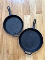 Two Lodge Cast Iron Skillets