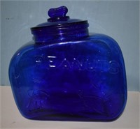 Cobalt Blue Peanut Jar