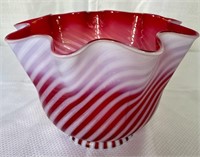 Fenton Cranberry Swirl 6" Glass Lampshade