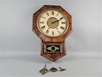 Vtg New Haven 8 Day Octagon Wall Clock