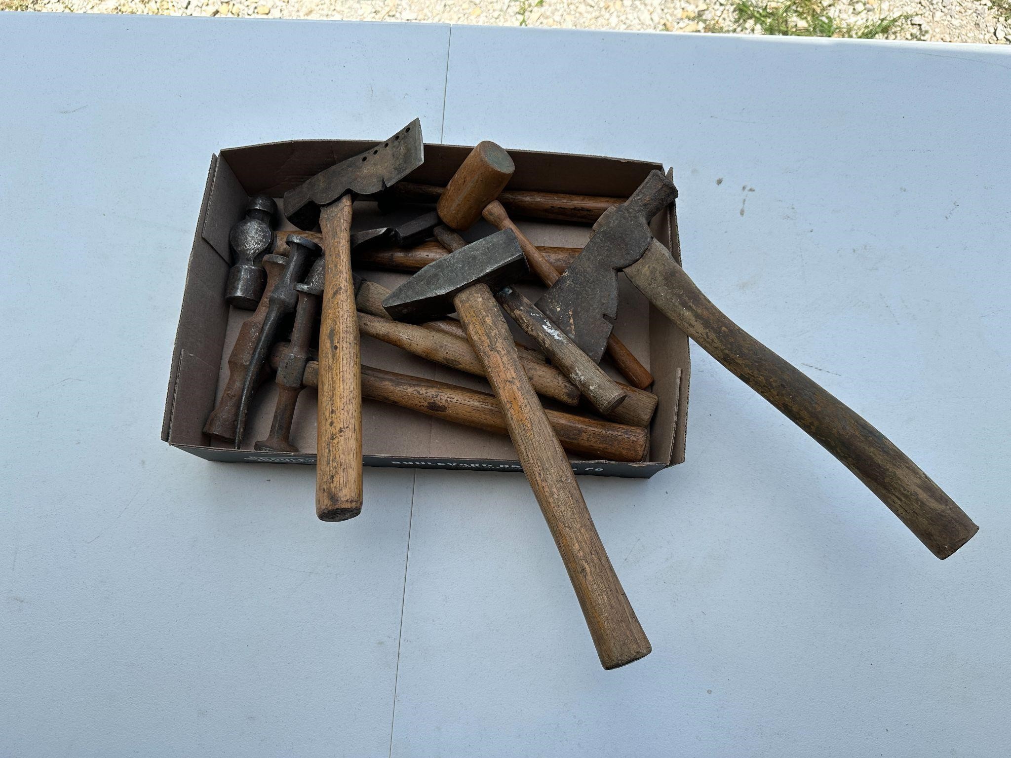 Lot Of Body Hammers, Hatchets, Sledges, Mallets