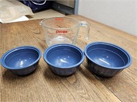 PYREX 4 CUP Measuring Glass Cup + 2 Measuring Blue