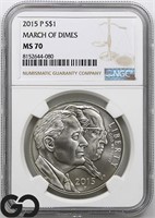 2015-P March of Dimes Commemorative $1 NGC MS70