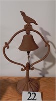 FREE-STANDING CAST IRON BELL WITH BIRD FINIAL 18