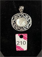 Sterling Silver Pendant 3"W x 21/2"H