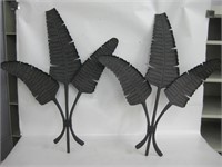 Pair Of Metal Wall Decor Fronds - 34.25" Tall