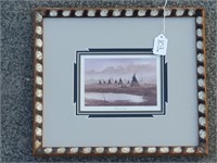 H- Signed "Teton Camp" Framed Artwork