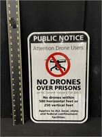 Scarce, No Drones over Prisons NC Road Sign