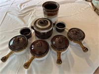 Bean pot with bowls and canister