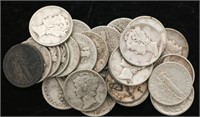 Mercury Dimes, 90% SIlver (25)