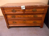 Walnut 4-drawer Dresser with Chocolate Marble