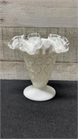 Vintage Fenton Milk Glass Vase 4.25" Tall