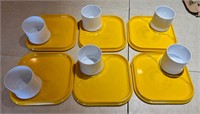 Six Serving Hard Plastic Snack Set