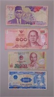 (4) Foreign Bank Notes  Indonesia, Thailand And