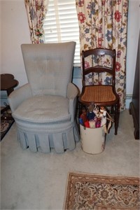 Bedroom chair, cane bottom ladder back chair and