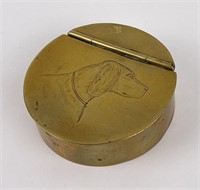 Antique Brass Dog Occupational Snuff Box