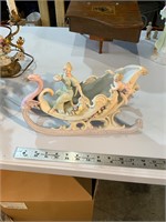 antique late victorian porcelain swan sleigh