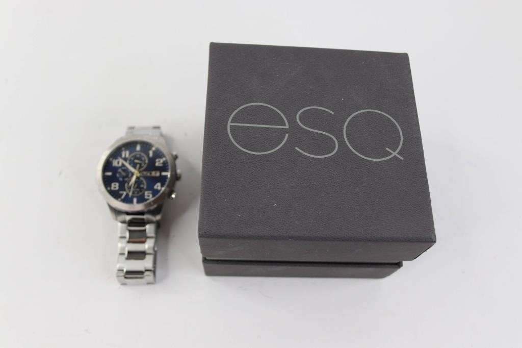 ESQ MENS CHRONOGRAPH BLUE DIAL WATCH - NEEDS